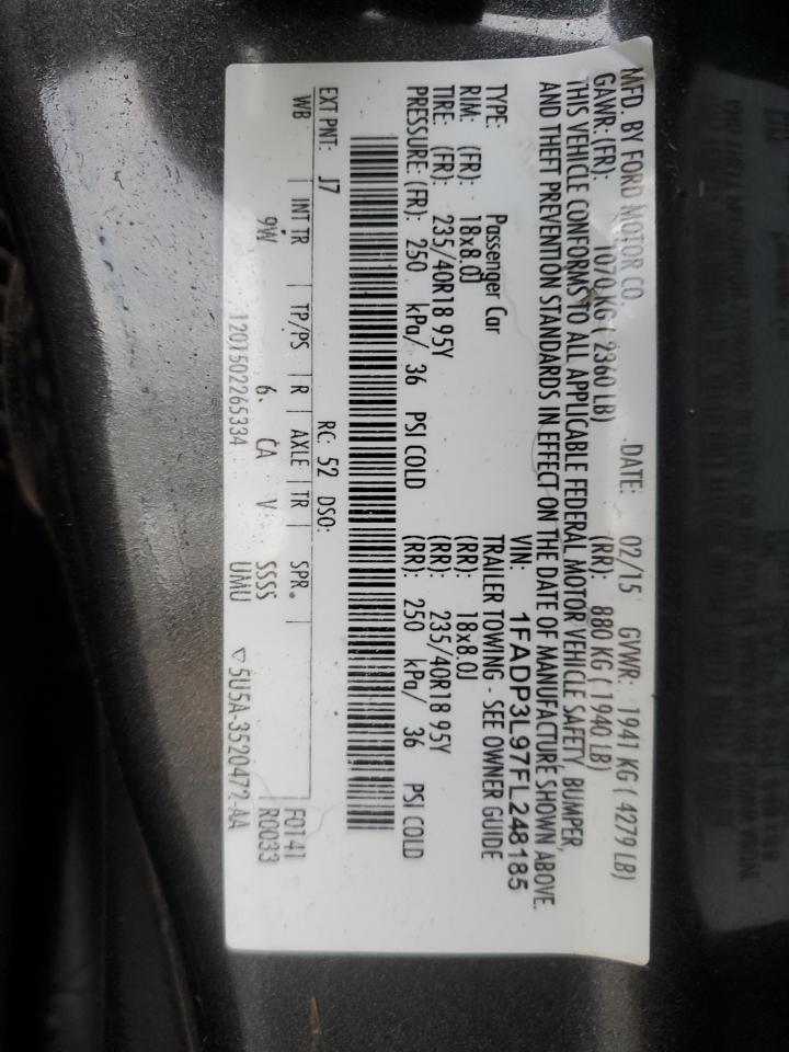 2015 Ford Focus VIN 1FADP3L97FL248185 Copart auction photo, front end damage thumbnail 13