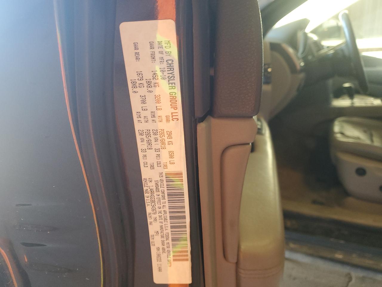 2011 Jeep Grand Cherokee VIN 1J4RR4GG3BC543670 Copart auction photo, front end damage thumbnail 12