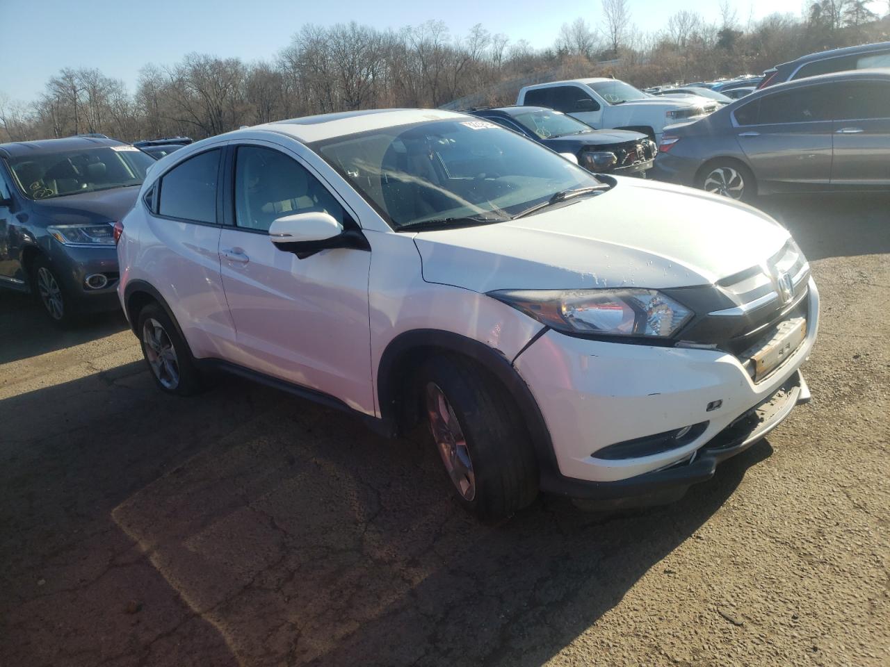 2016 Honda HR-V VIN 3CZRU6H52GM761337 Copart auction photo, side / front end damage thumbnail 4
