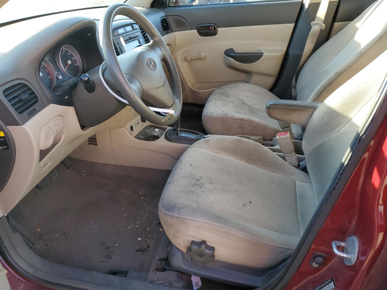 2010 Hyundai Accent VIN KMHCN4ACXAU396412 Copart auction photo, side / front end damage thumbnail 7