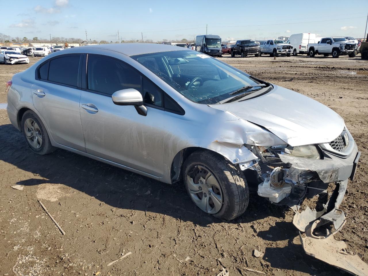 2015 Honda Civic VIN 19XFB2F55FE105541 Copart auction photo, front end / side damage thumbnail 4