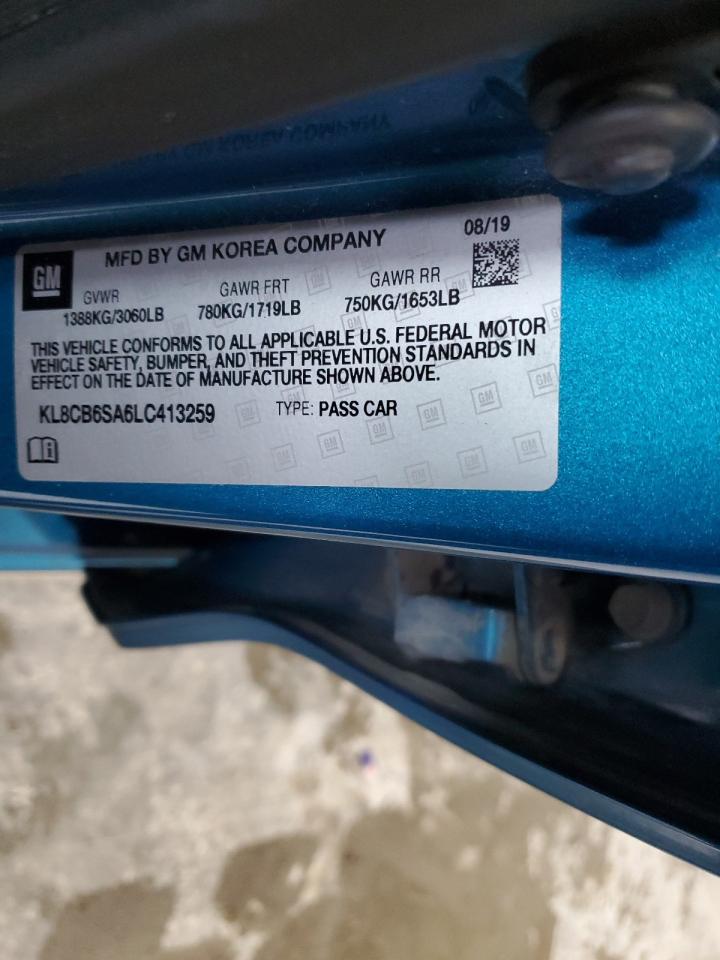 2020 Chevrolet Spark VIN KL8CB6SA6LC413259 Copart auction photo, minor dent/scratches damage thumbnail 12
