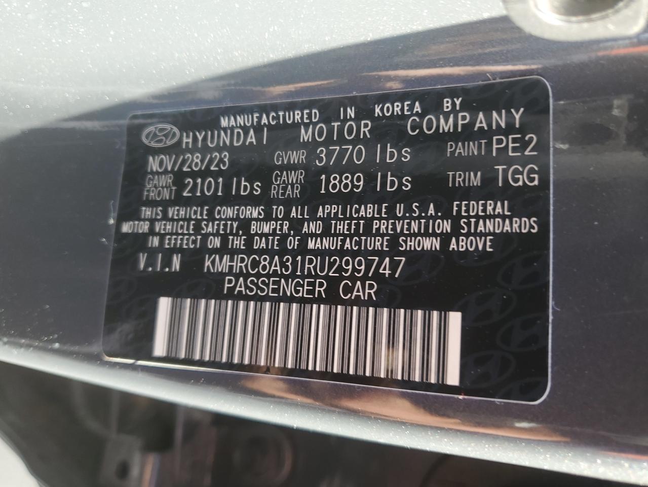 2024 Hyundai Venue VIN KMHRC8A31RU299747 Copart auction photo, front end damage thumbnail 12
