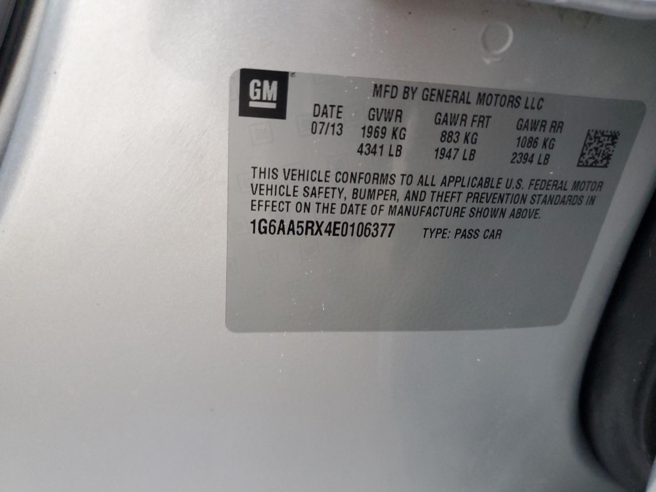 2014 Cadillac ATS VIN 1G6AA5RX4E0106377 Copart auction photo, front end damage thumbnail 14