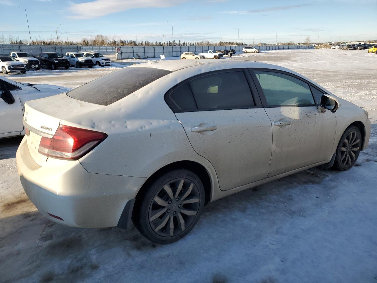 2015 Honda Civic VIN 2HGFB2F72FH051512 Copart auction photo, vandalism / hail damage thumbnail 3