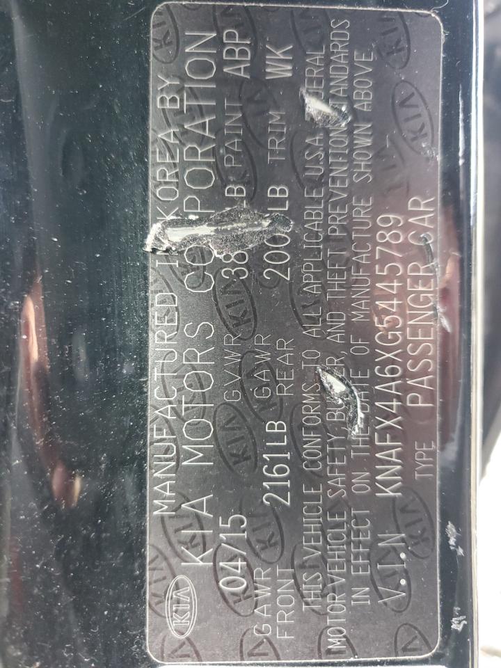 2016 KIA Forte VIN KNAFX4A6XG5445789 Copart auction photo, front end / side damage thumbnail 12