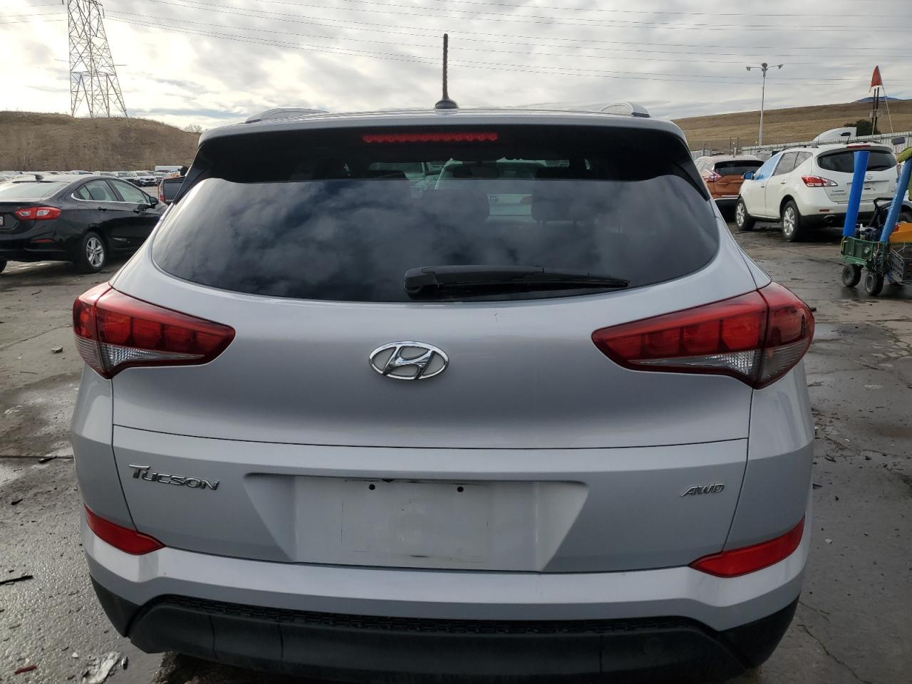 2017 Hyundai Tucson VIN KM8J3CA42HU280065 Copart auction photo, vandalism / hail damage thumbnail 6