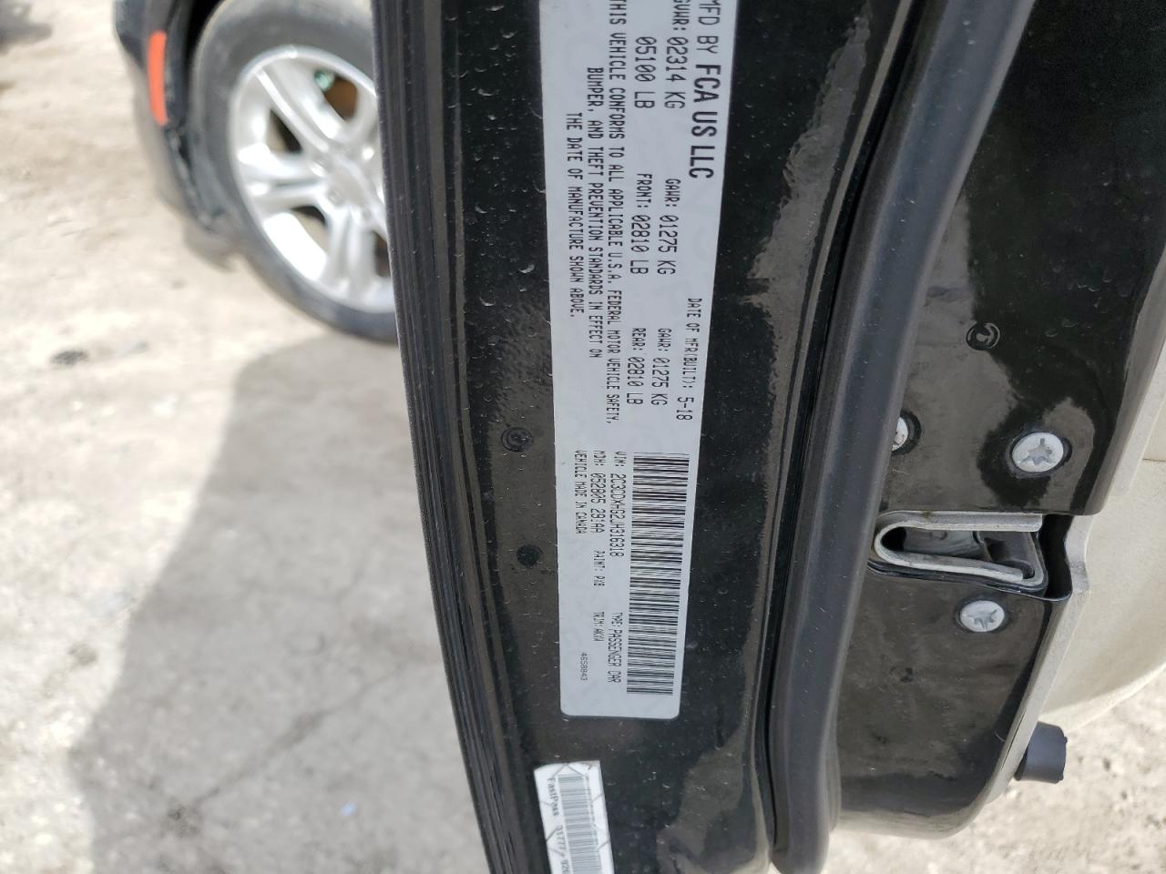 2018 Dodge Charger VIN 2C3CDXHG2JH316318 Copart auction photo, side / rear end damage thumbnail 12