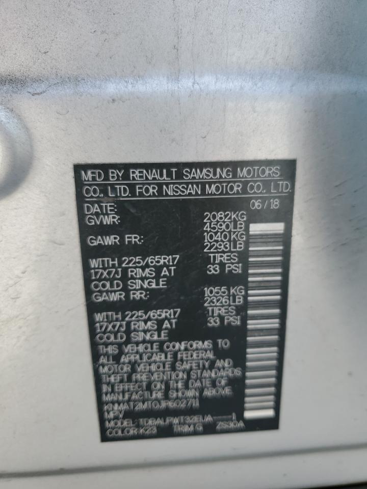 2018 Nissan Rogue VIN KNMAT2MT0JP602711 Copart auction photo, front end damage thumbnail 14