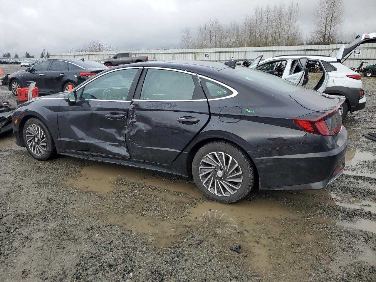 2023 Hyundai Sonata VIN KMHL54JJ2PA055708 Copart auction photo, side damage thumbnail 2