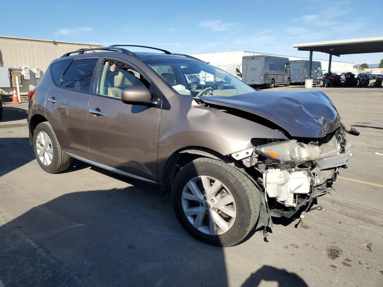 2014 Nissan Murano VIN JN8AZ1MW2EW513158 Copart auction photo, front end / undercarriage damage thumbnail 4