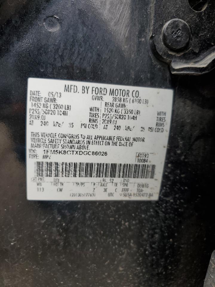 2013 Ford Explorer VIN 1FM5K8GTXDGC86026 Copart auction photo, front end / minor dent/scratches damage thumbnail 16