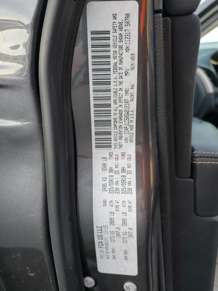 2016 Jeep Grand Cherokee VIN 1C4PJLCS0GW212107 Copart auction photo, rear end / front end damage thumbnail 12