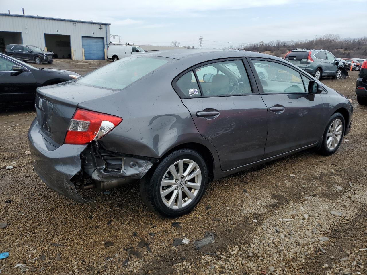 2012 Honda Civic VIN 19XFB2F87CE020772 Copart auction photo, rear end / side damage thumbnail 3