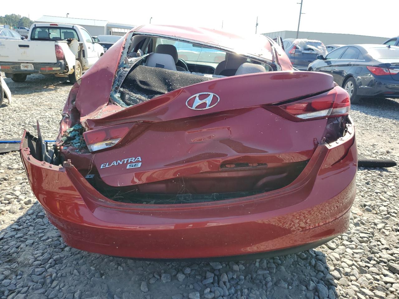 2018 Hyundai Elantra VIN 5NPD74LF1JH308593 Copart auction photo, rear end / top/roof damage thumbnail 6