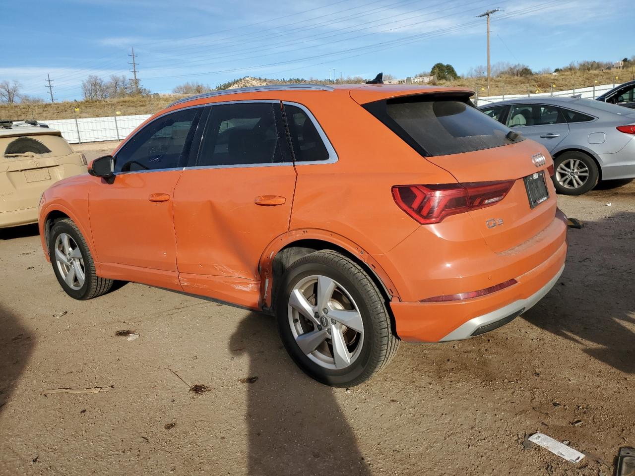 2020 Audi Q3 VIN WA1BECF38L1095073 Copart auction photo, side damage thumbnail 2