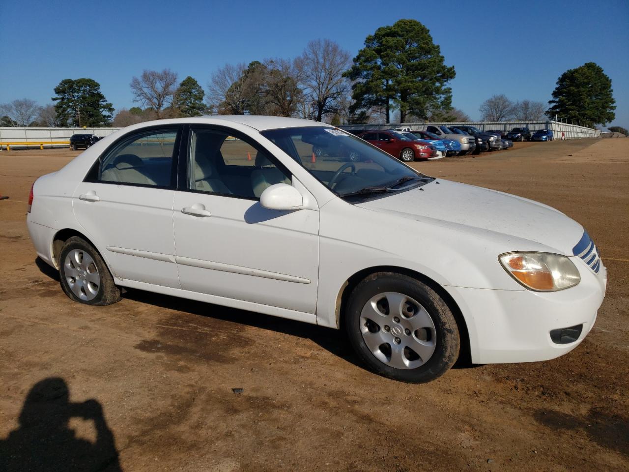 2007 KIA Spectra VIN KNAFE121875450478 Copart auction photo, side / rear end damage thumbnail 4