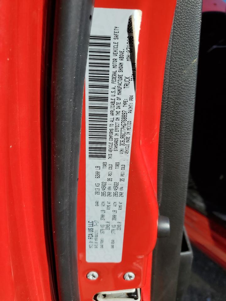 2017 RAM 1500 VIN 3C6JR6CT7HG768897 Copart auction photo, front end damage thumbnail 13