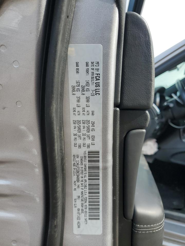 2019 Jeep Grand Cherokee VIN 1C4RJFCG9KC840084 Copart auction photo, front end / rear end damage thumbnail 15