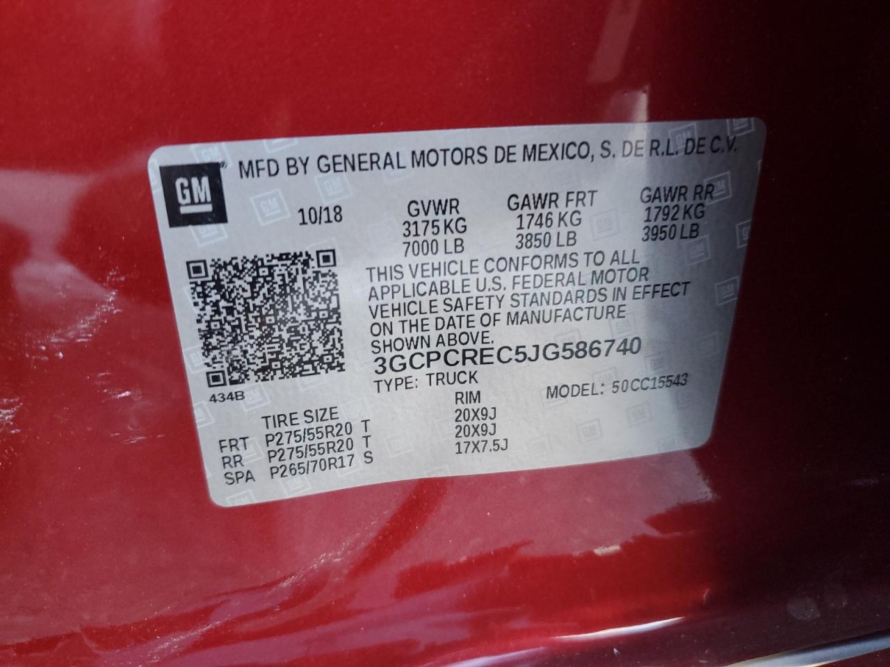 2018 Chevrolet Silverado VIN 3GCPCREC5JG586740 Copart auction photo, side / undercarriage damage thumbnail 15