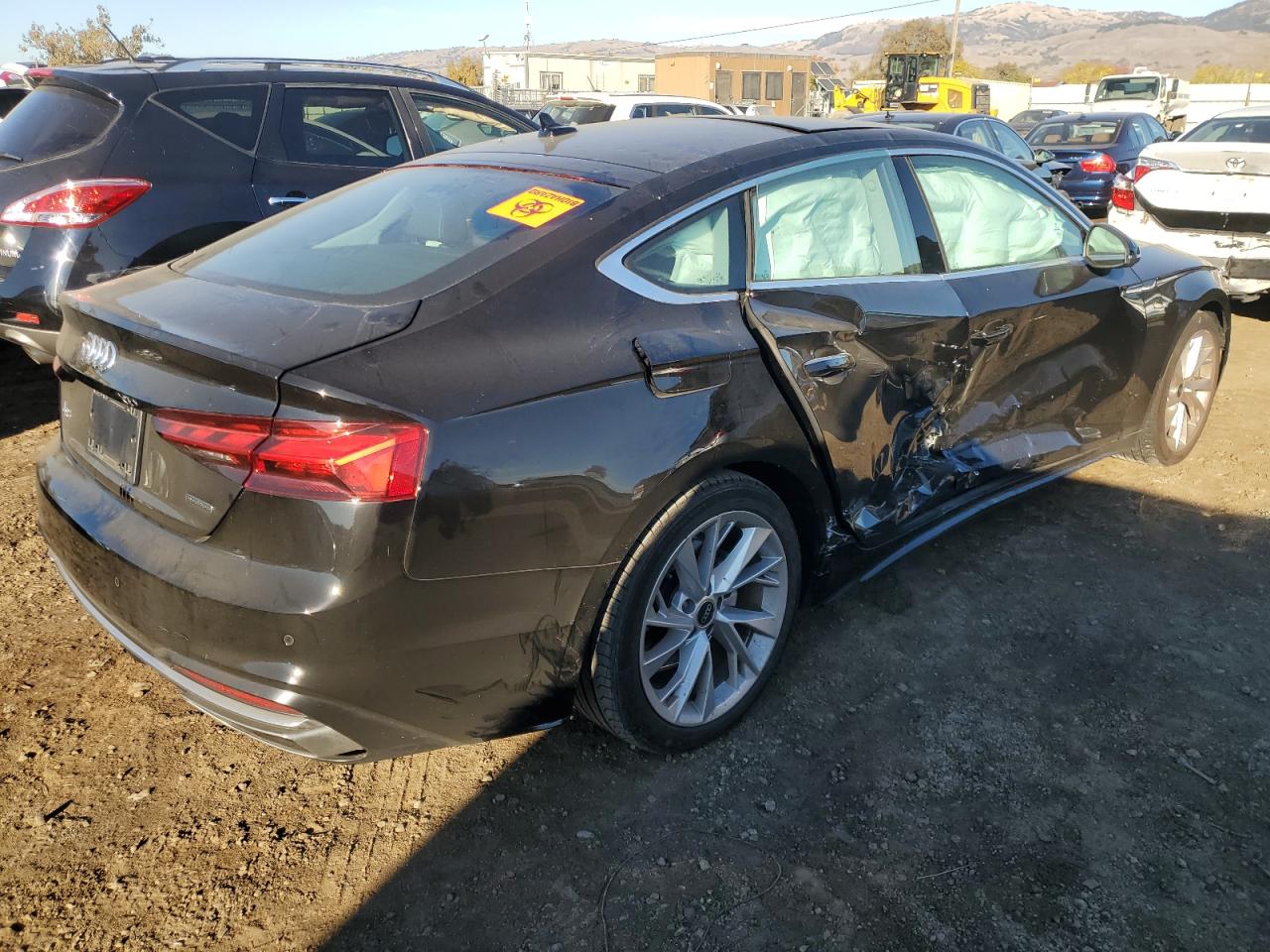 2023 Audi A5 VIN WAUCBCF56PA007693 Copart auction photo, side damage thumbnail 3
