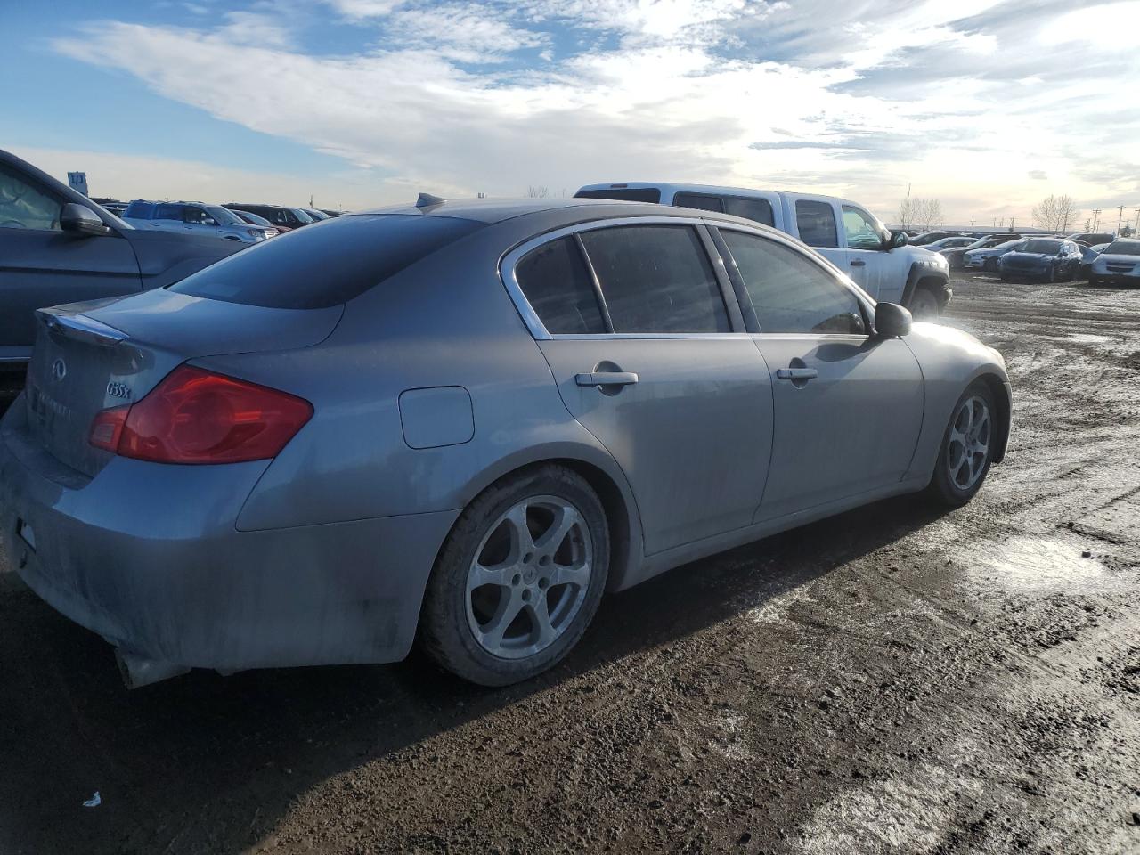 2007 Infiniti G VIN JNKBV61F77M803566 Copart auction photo, front end / side damage thumbnail 3
