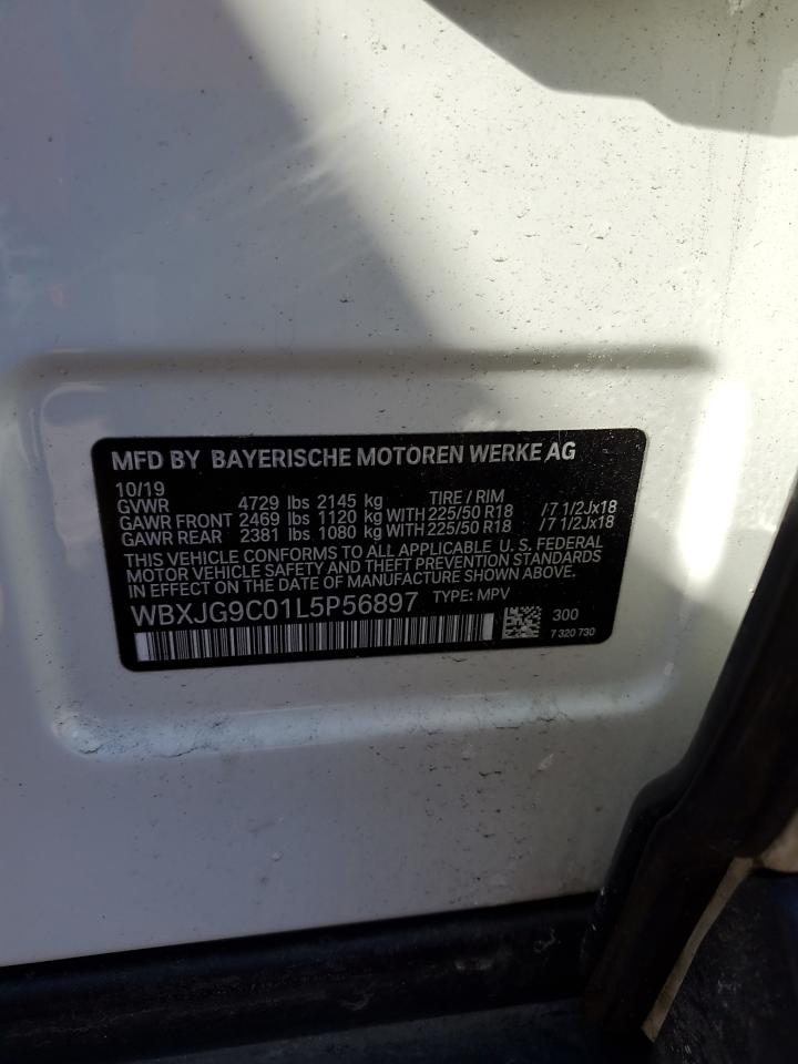 2020 BMW X1 VIN WBXJG9C01L5P56897 Copart auction photo, front end damage thumbnail 13