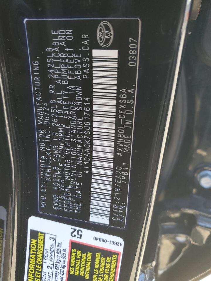 2025 Toyota Camry VIN 4T1DAACK7SU017614 Copart auction photo, front end / rear end damage thumbnail 15