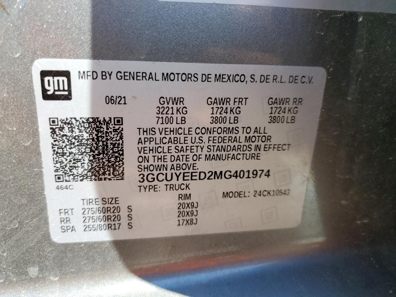 2021 Chevrolet Silverado VIN 3GCUYEED2MG401974 Copart auction photo, front end damage thumbnail 13