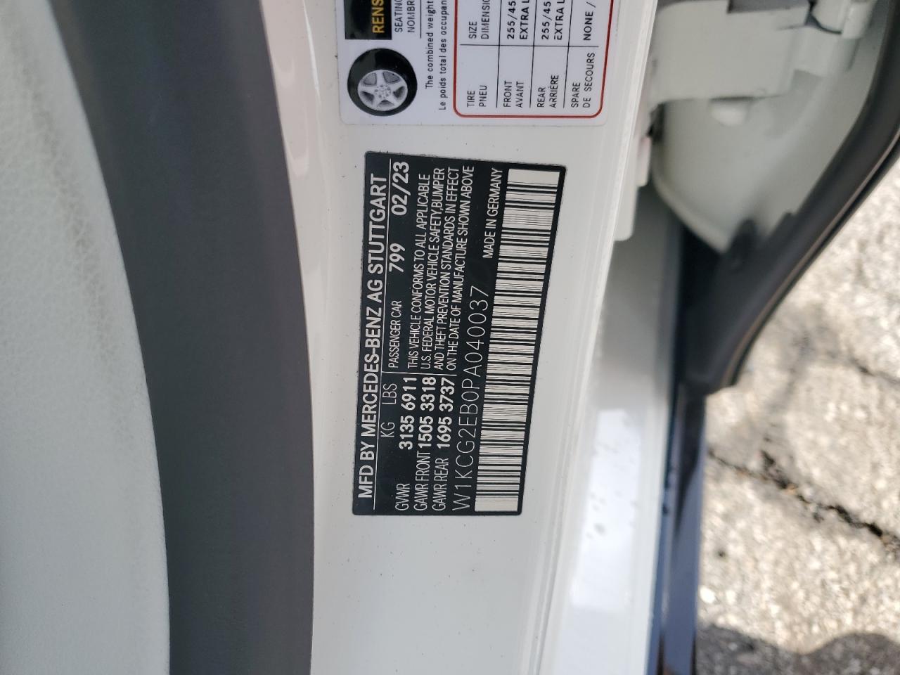 2023 Mercedes-Benz EQS VIN W1KCG2EB0PA040037 Copart auction photo, undercarriage / minor dent/scratches damage thumbnail 14