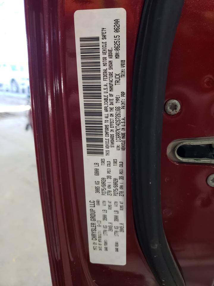 2013 RAM 1500 VIN 1C6RR7KT4DS726166 Copart auction photo, front end / minor dent/scratches damage thumbnail 13