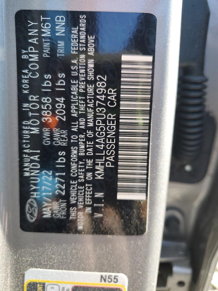 2023 Hyundai Elantra VIN KMHLL4AG5PU374982 Copart auction photo, rear end / front end damage thumbnail 12