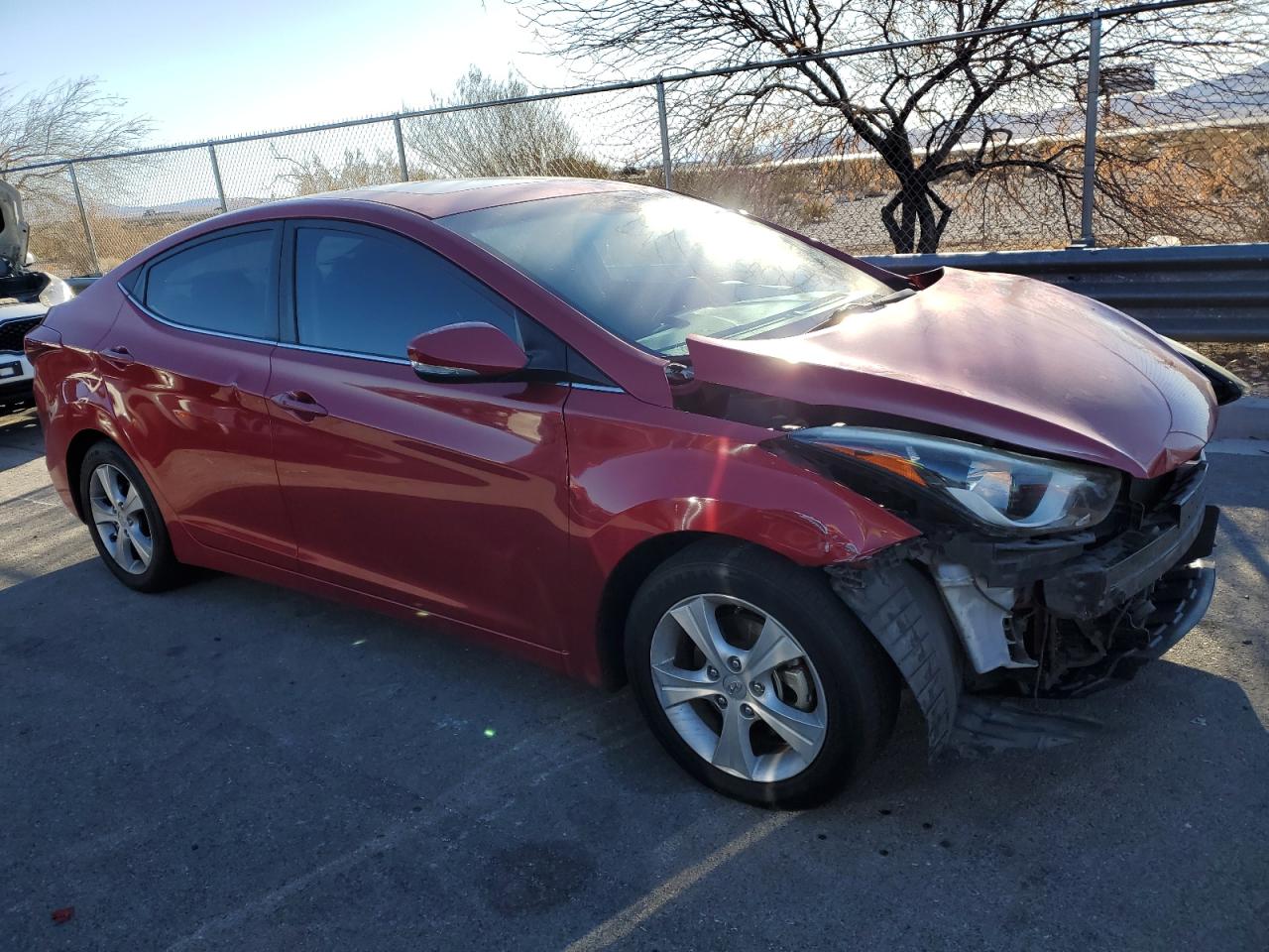 2016 Hyundai Elantra VIN KMHDH4AE3GU491657 Copart auction photo, front end / side damage thumbnail 4