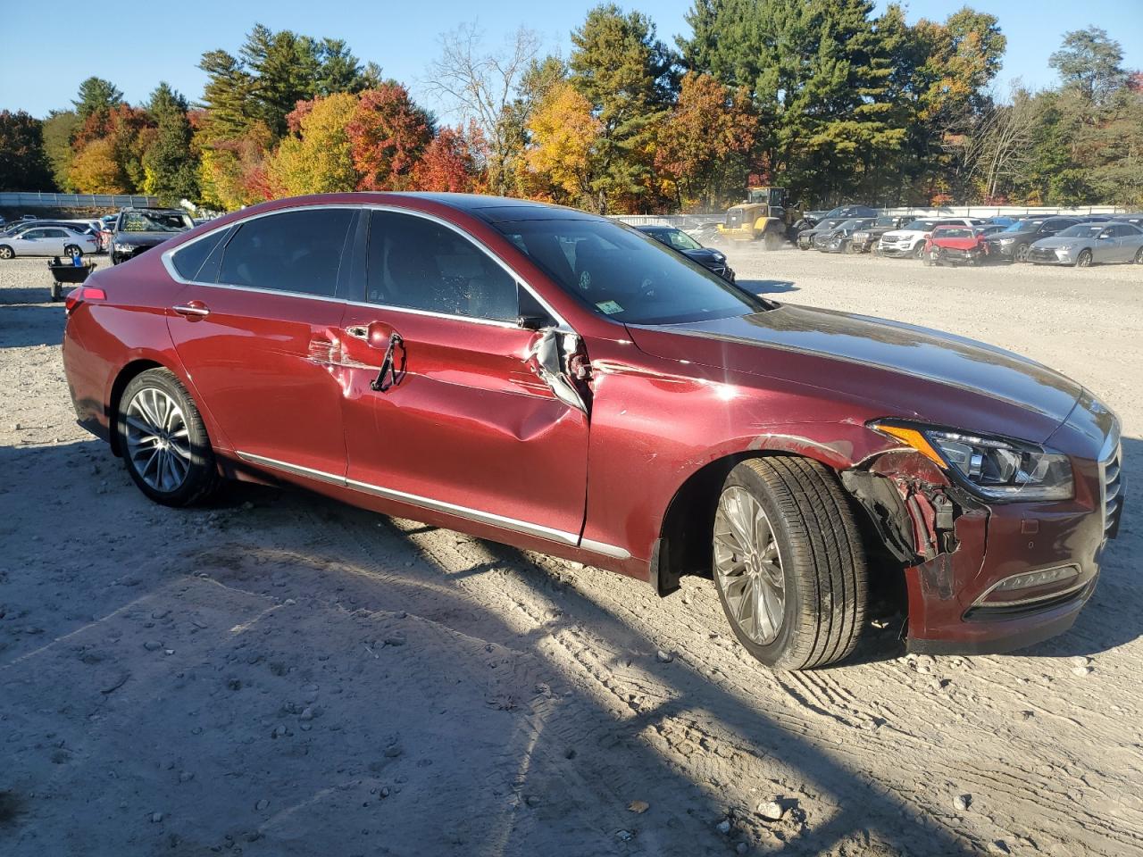 2017 Genesis G80 VIN KMHGN4JE7HU170275 Copart auction photo, side / front end damage thumbnail 4