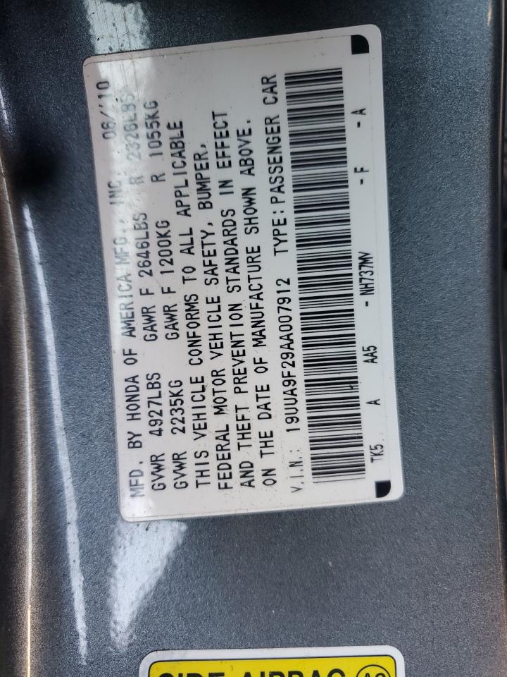 2010 Acura TL VIN 19UUA9F29AA007912 Copart auction photo, rear end damage thumbnail 12