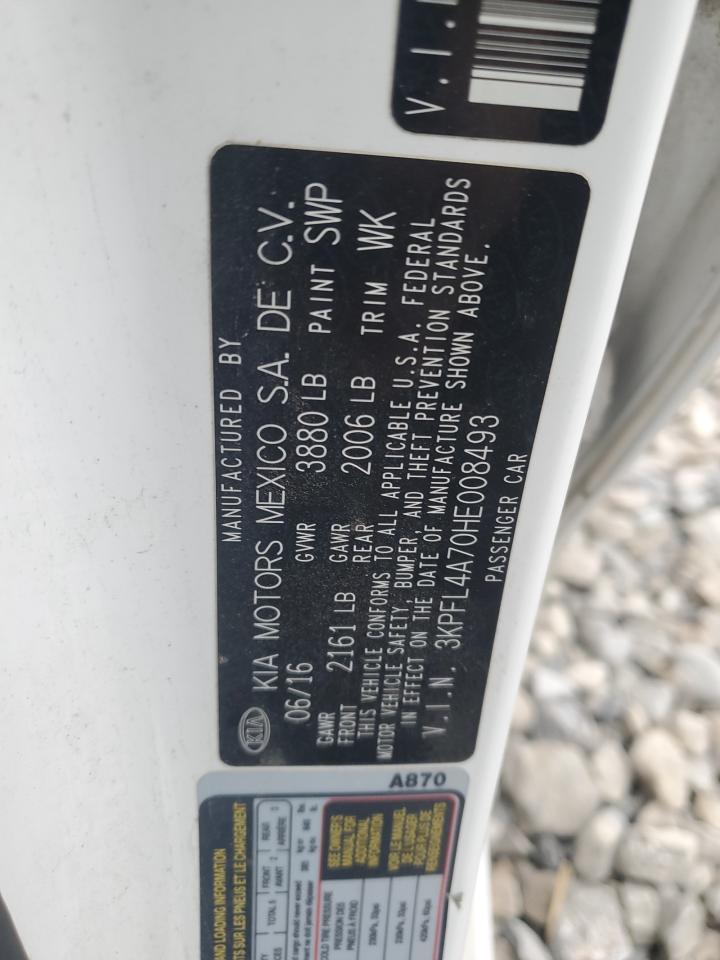 2017 KIA Forte VIN 3KPFL4A70HE008493 Copart auction photo, front end damage thumbnail 13