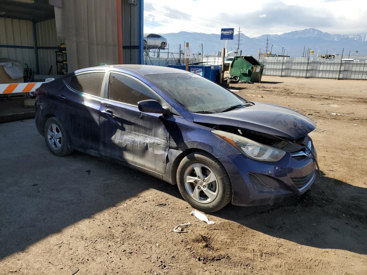 2014 Hyundai Elantra VIN 5NPDH4AE4EH475432 Copart auction photo, front end / side damage thumbnail 4