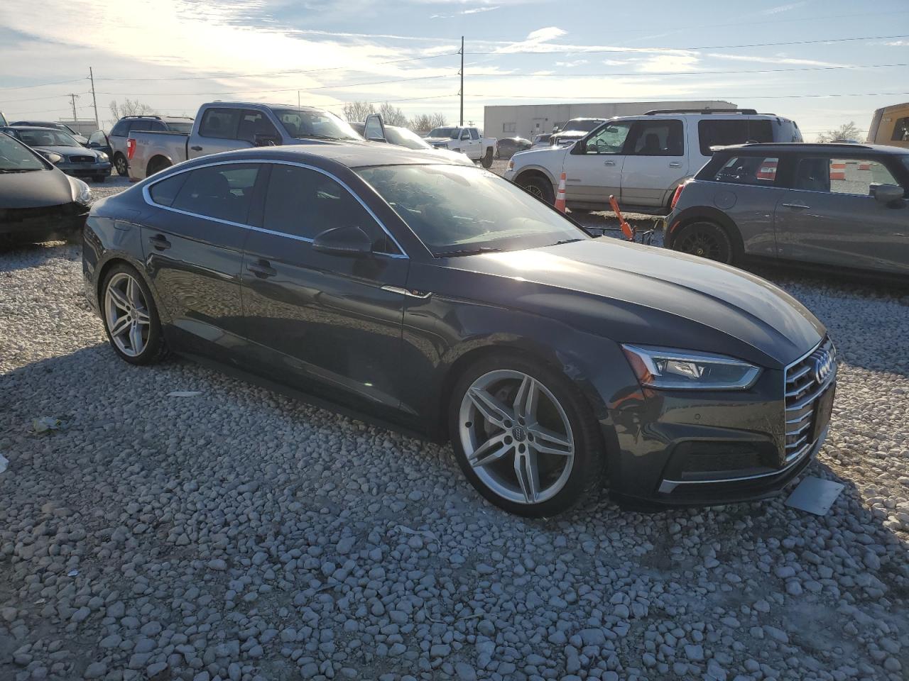 2019 Audi A5 VIN WAUENCF53KA017218 Copart auction photo, side damage thumbnail 4