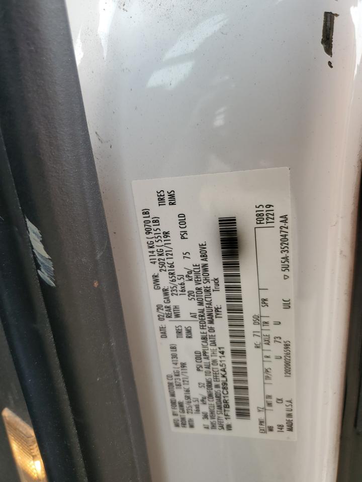 2020 Ford Transit VIN 1FTBR1C89LKA51141 Copart auction photo, side damage thumbnail 15