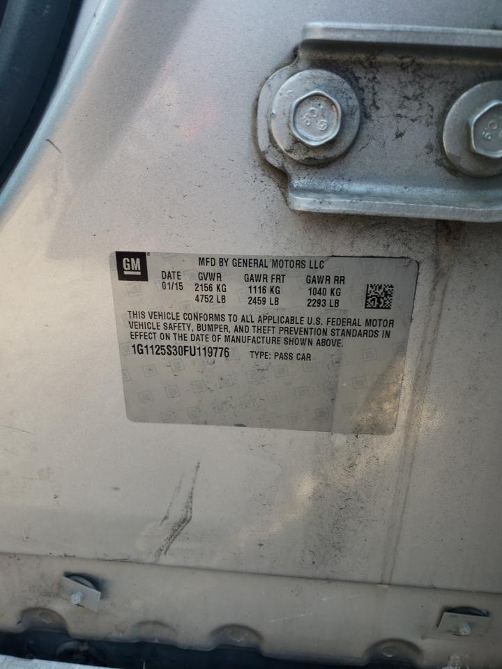 2015 Chevrolet Impala VIN 1G1125S30FU119776 Copart auction photo, all over damage thumbnail 12