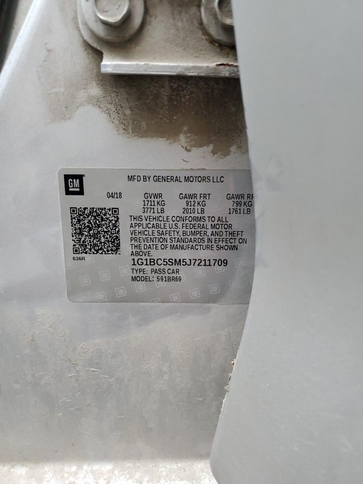2018 Chevrolet Cruze VIN 1G1BC5SM5J7211709 Copart auction photo, all over / minor dent/scratches damage thumbnail 13