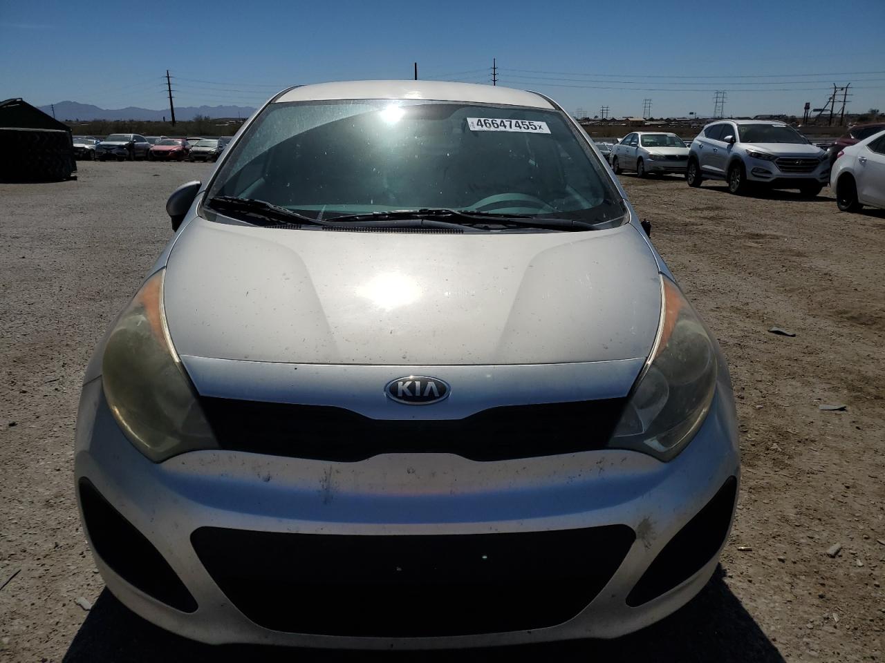 2013 KIA Rio VIN KNADM5A33D6291833 Copart auction photo, side damage thumbnail 5