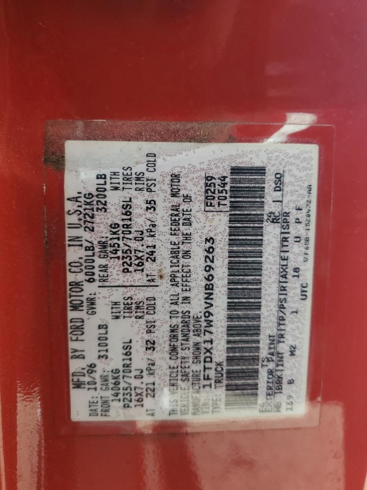 1997 Ford F-150 VIN 1FTDX17W9VNB69263 Copart auction photo, minor dent/scratches damage thumbnail 12