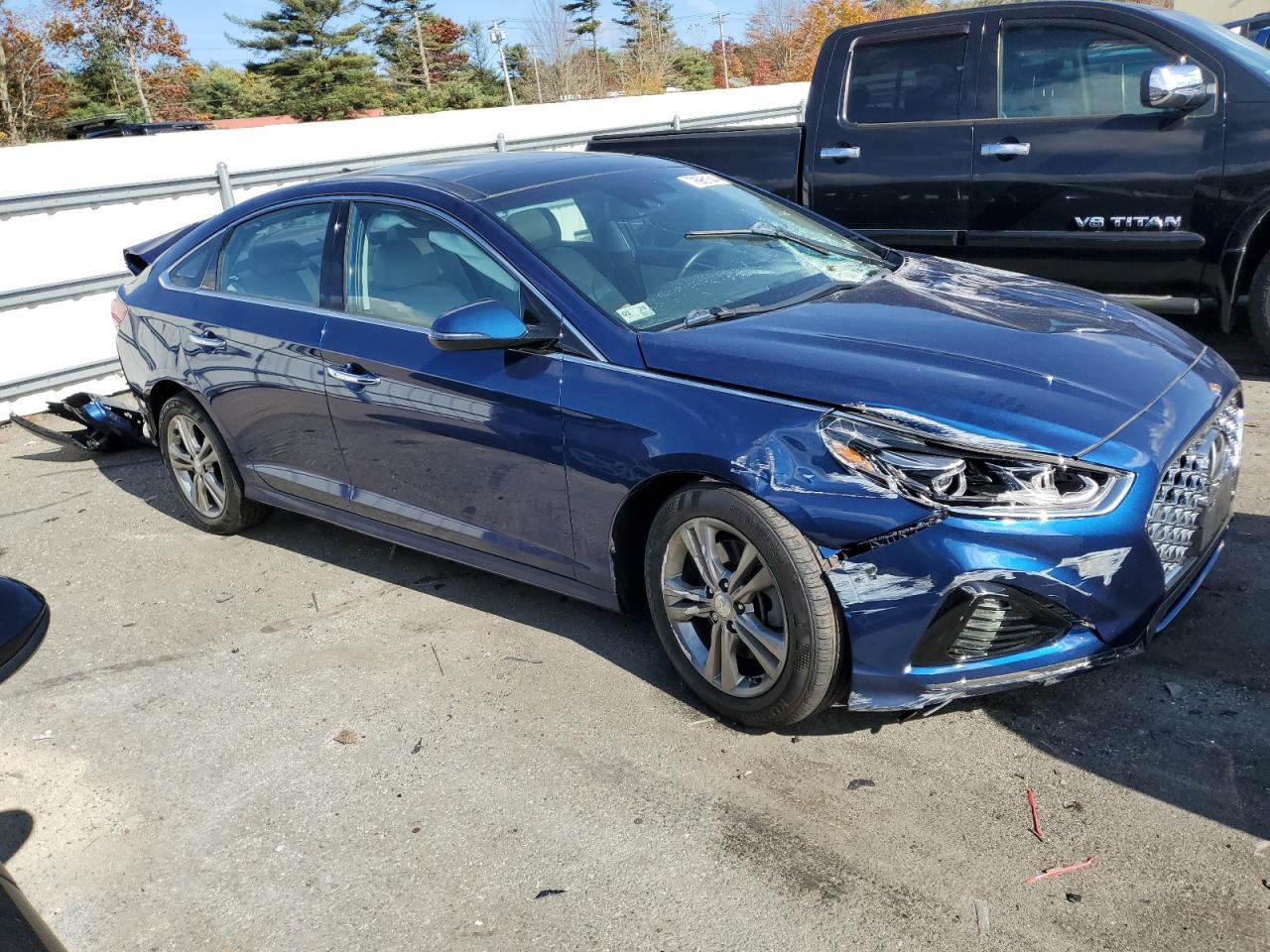2019 Hyundai Sonata VIN 5NPE34AF3KH820523 Copart auction photo, rear end / front end damage thumbnail 4