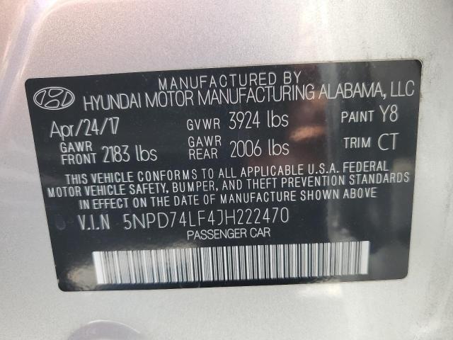 2018 Hyundai Elantra VIN 5NPD74LF4JH222470 Copart auction photo, vandalism / rear end damage thumbnail 13