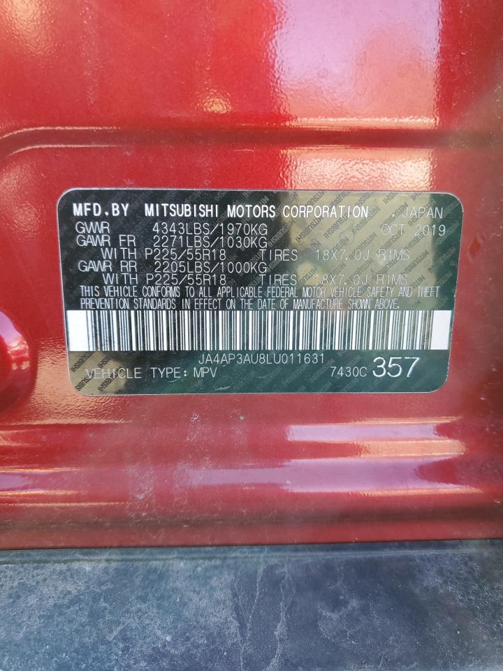 2020 Mitsubishi Outlander VIN JA4AP3AU8LU011631 Copart auction photo, rear end damage thumbnail 13