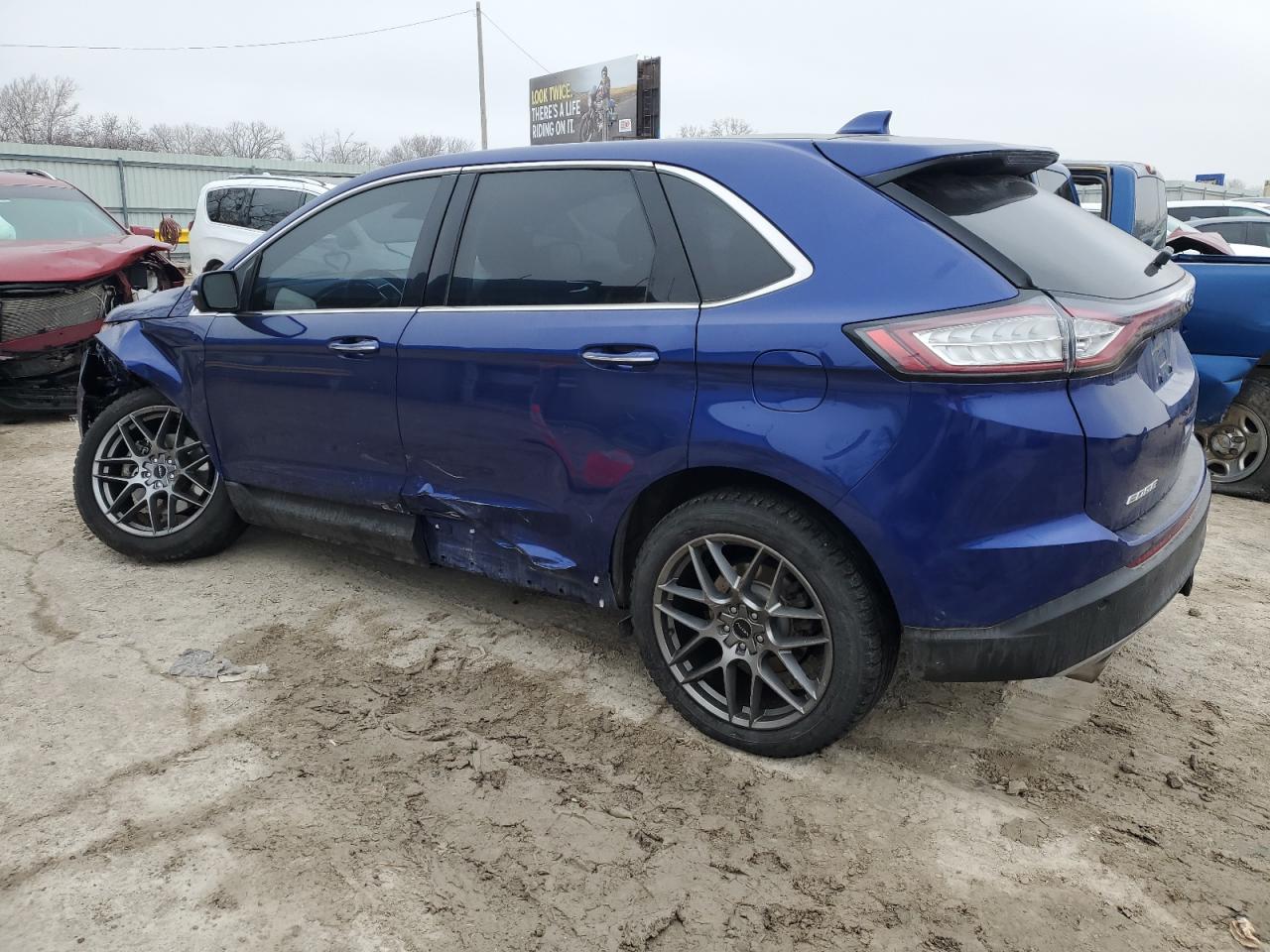 2015 Ford Edge VIN 2FMPK4K82FBB73279 Copart auction photo, front end / side damage thumbnail 2