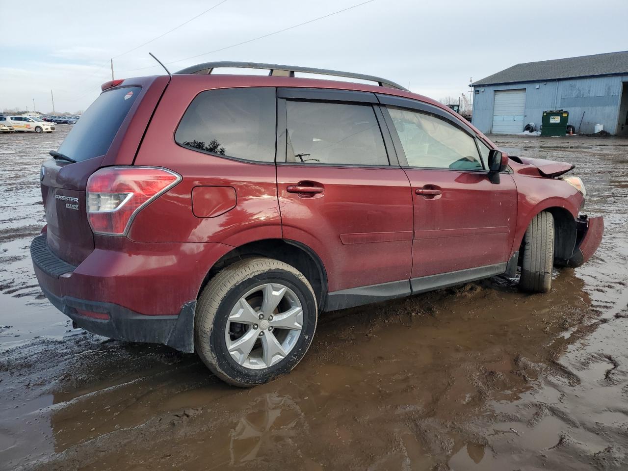 2014 Subaru Forester VIN JF2SJAEC9EH508587 Copart auction photo, front end / side damage thumbnail 3
