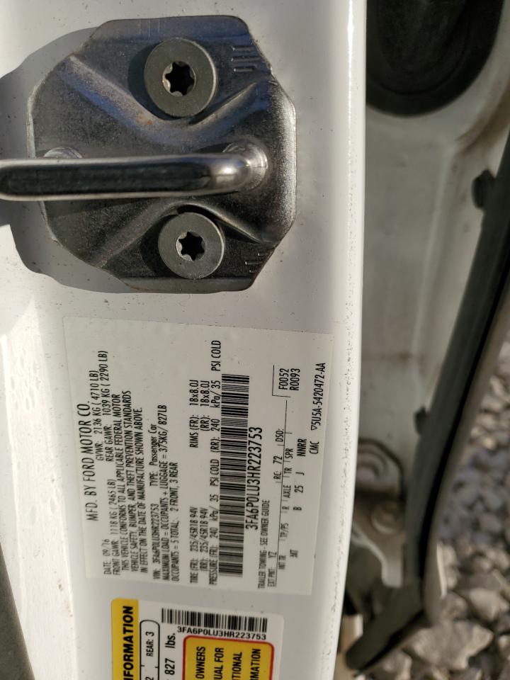 2017 Ford Fusion VIN 3FA6P0LU3HR223753 Copart auction photo, all over damage thumbnail 14