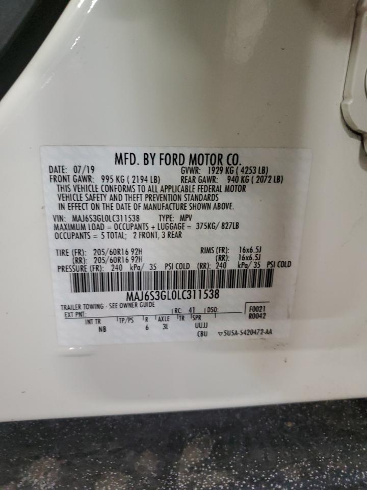 2020 Ford EcoSport VIN MAJ6S3GL0LC311538 Copart auction photo, front end damage thumbnail 13